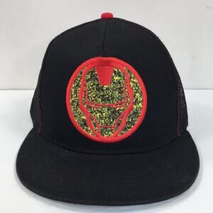 Marvel Comics The Invincible Iron Man Snapback Trucker Cap Hat Black W/ Mesh